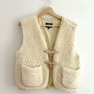 A.P.C. Beige Shearling Vest